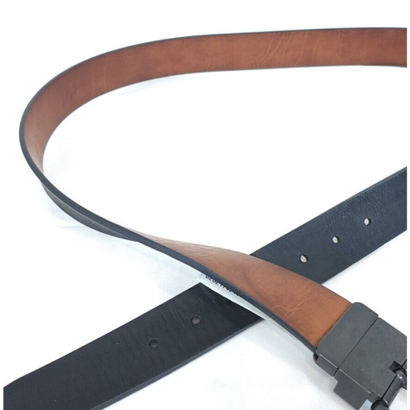 Levi's Reversible Casual Belt Coated Leather Mens XL 42-44 Brown/Black - Picture 5 of 8